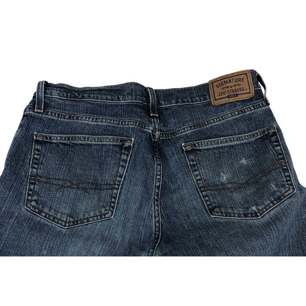 Signature Levi Strauss Gold Label Mens Bootcut Jeans Dark Wash 32x34 Blue Denim - Picture 8 of 9